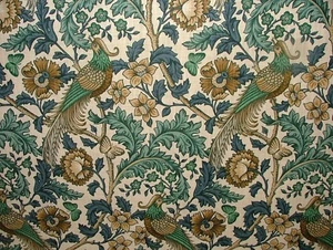 10 Metres Oakmere Verdigris Cotton Curtain Upholstery Roman Blind Fabric Morris - Picture 1 of 12