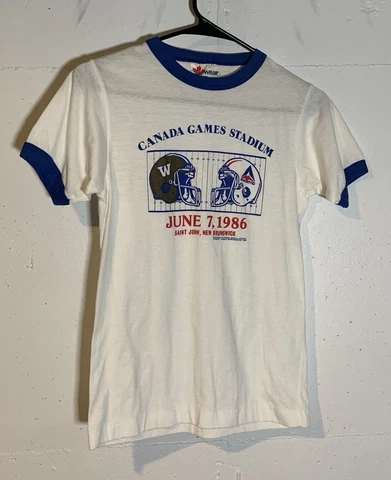 Vintage 80s CFL Alouettes Canada Games Stadium Ringer 1986 Football Cover