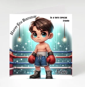 Personalised Boxing Birthday Card for Son, Grandson, Nephew, Brother, Friend - Picture 1 of 5