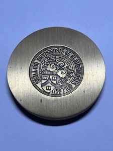 Vintage DAVIS and ELKINS College Bronze Paperweight - University Seal - Picture 1 of 3