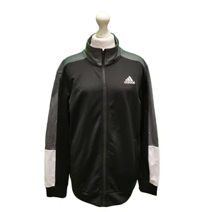 D237 BOY'S ADIDAS BLACK GREY ZIPPED SPORTS TRACKSUIT TOP AGE 14-16 YEARS - Picture 1 of 5
