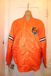 STARTER Cincinnati Bengals Button Up Satin Jacket Vintage Style Adult Large - Picture 1 of 11