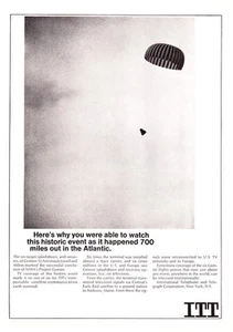 Gemini 12 Lovell & Aldrin 1966 Splashdown foto ""Evento histórico"" ITT anuncio impreso - Imagen 1 de 1