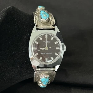 Orologio Navajo Argento Sterling Turchese Cinturino Timex 925 - Foto 1 di 10
