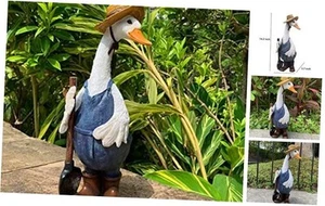 Garden Statues Gardener Couple Duck, Indoor Outdoor Decorations Cute Ducks Art - Picture 1 of 8