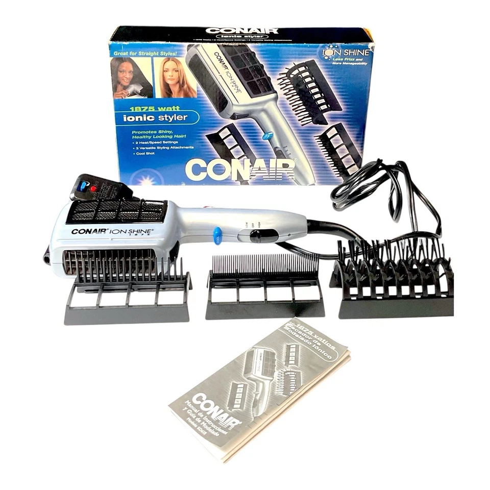 CONAIR 3-in-1 Ionic Styler Hair Dryer 1875 Watt 3 Attachments 2 Heat/Speed - Image 1 of 4