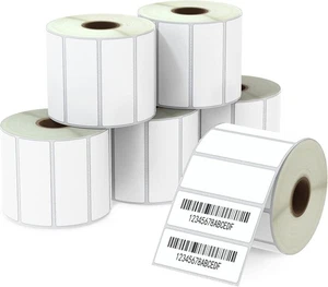 12000 Thermoetiketten 6 Rollen 67 mm x 25 mm BETCKEY - UNTERSTÜTZT NICHT DYMO & Brother UK - Bild 1 von 4