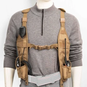 Radio Shoulder Harness Holster Chest Holder Universal Vest Rig for Police Fir... - Picture 1 of 7