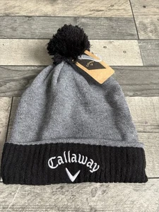 Callaway Golf Pom Beanie nuovo con etichette grigio/nero nuovo con etichette - Foto 1 di 7