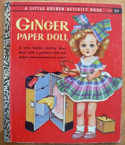 Vintage Little Golden Book ~ GINGER PAPER DOLL~ "B" ~ Dolls & Clothes Intact! - Imagen 1 de 4