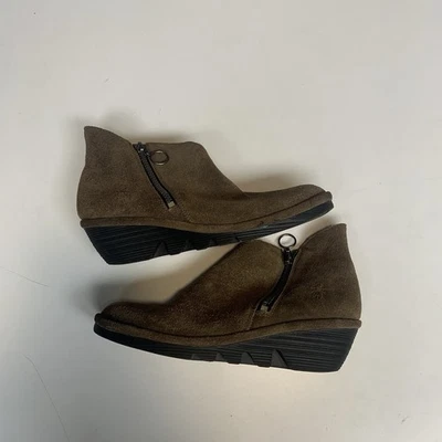 Fly London Botas Mujer 7-7.5 38 Poro Gamuza Cuña Cremallera Zapatos Botines al Tobillo Foto 1 de 4