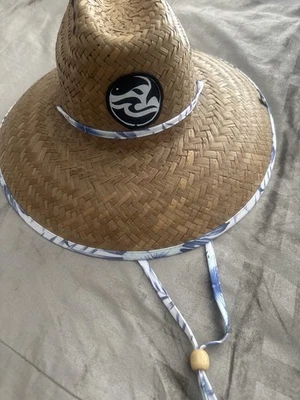 Sombrero Solfish Salvavidas Ajustado Para Hombre Grande Bronceado Paja Ala Floral Sol Playa Foto 1 de 4
