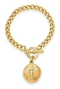 Ben-Amun "Moroccan" Coin Bracelet, Bohemian Statement Vintage Jewelry, 24k Go... - Picture 1 of 5