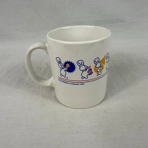 Taza de café vintage Pillsbury 1991 blanco azul Pillsbury Doughboy - Imagen 1 de 6