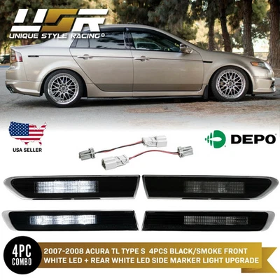 Plug & Play White LED Smoke Side Marker Light For 07-08 Acura TL **Type S Only** - Image 1 of 4