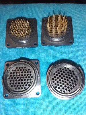 (4) AMP 63 POSITION CIRCULAR CONNECTORS MALE / FEMALE - ALL DIFFERENT STYLES - Image 1 of 4