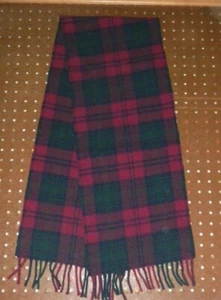 TWEEDMILL 100 % Lammwolle rot, grün & schwarz kariert Fransen Schal Made in Britain - Bild 1 von 3