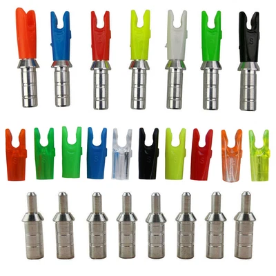 50X Archery Arrow Nocks Aluminum Pin Needles Plastic Tails Set Arrow Shaft DIY - Image 1 of 4