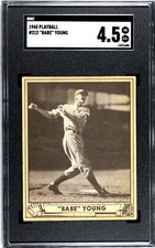 1940 Play Ball Playball # 212 Babe Young Graded SGC 4.5 VG-EX+