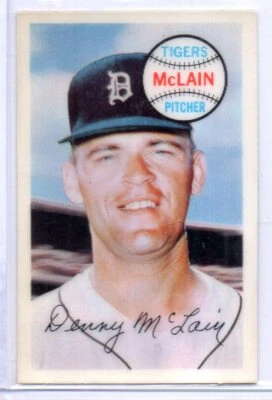 1970 KELLOGGS 3-D #73 DENNY MCLAIN  TIGERS  VINTAGE 1970S TINY  CRACK BOTTOM - Image 1 of 3