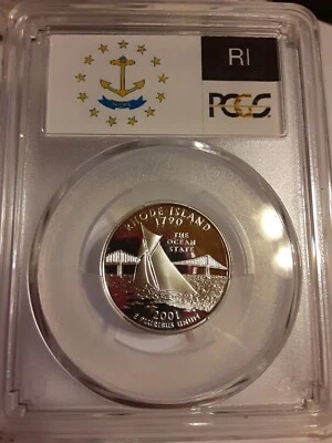 2001 S SILVER RHODE ISLAND STATE QUARTER PCGS PR69DCAM - Image 1 of 4
