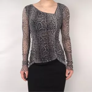Vintage 90s Jean Paul Gaultier Soleil Mesh Snakeskin Asymmetrical Gray Size M - Picture 1 of 4