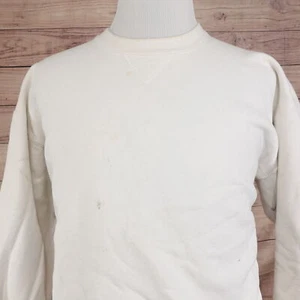 VINTAGE RUSSELL ATHLETIC PRO BAUMWOLLE HERGESTELLT IN DEN USA WEISSES SWEATSHIRT MIT RUNDHALSAUSSCHNITT XL FLECK - Bild 1 von 20