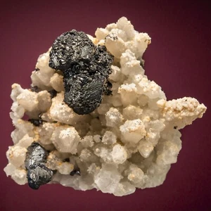 Pyrargyrit auf Quarz, Mine San Genaro, Departement Huancavelica, Peru 1100-0011 - Bild 1 von 5