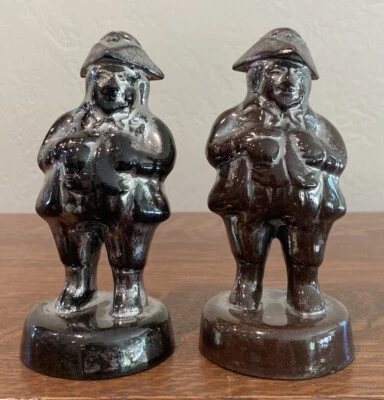 19th Century Antique Pair of Silver Luster John Bull/Toby S&P Shakers - Image 1 of 4