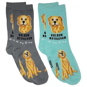 Golden Retriever Large Companion Dog Rescue Dogs 2 Pairs Women's Foozys Socks - Picture 1 of 3