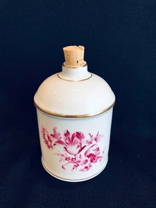 Hochst Teedose handbemalt Porzellan himbeerfarben floral neu - Bild 1 von 12