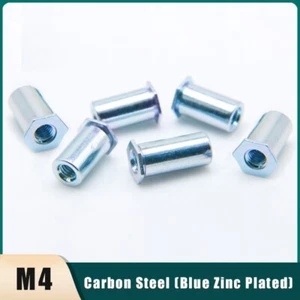 M4 Rivet Studs Self Clinching Riveting Nut Carbon Steel Zinc Plated Through Hole - Picture 1 of 32