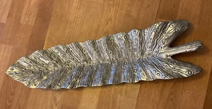 Don Drumm Art Signed Pewter Leaf Dish Tray Bowl Leaf EUC 26” - Picture 1 of 7