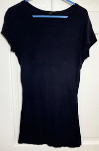EXPRESS TOP T SHIRT  CREW NECK BLACK JUNIOR GIRLS SIZE LARGE  EUC - Picture 1 of 2
