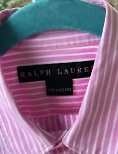 Ralph Lauren Black Label Pink White Collar Shirt Women Sz 8 Vintage - Picture 1 of 24