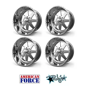 (4) 24x12 American Force Polished Independence Wheels For Chevy GMC Ford Dodge - Picture 1 of 1