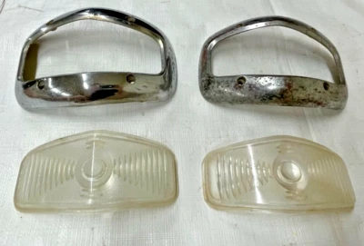 Luces de estacionamiento Nash 1952 1953 biseles y lentes cromados faros antiniebla moldura delantera Foto 1 de 4