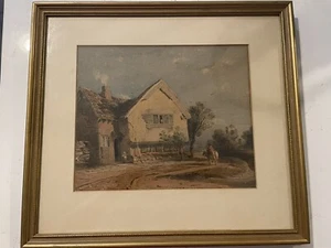 Antikes Aquarell Gemälde unbekannter englischer Künstler De Windt Schule - Bild 1 von 6