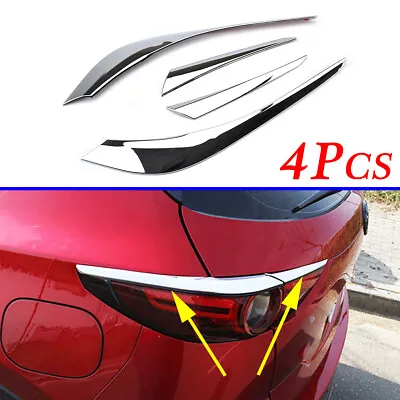 4X Chrome ABS Tail Lamp Light Cover Stripes Trim For Mazda CX5 CX-5 KF 2017-2021 • 28.92€