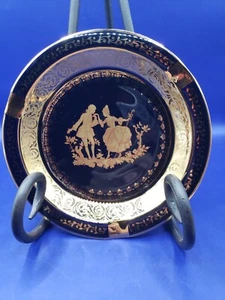 Vintage Limoges Frankreich Kobaltblau & Gold Balz Paar Aschenbecher - Bild 1 von 5