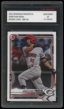 JONATHAN INDIA 2021 BOWMAN PROSPECTS (Topps) 1ST GRADED 10 ROOKIE CARD RC REDS