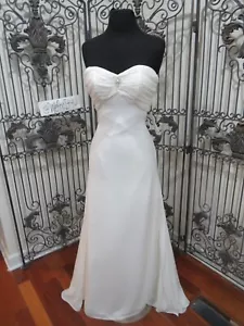 VESTIDO DE NOVIA P59 MORILEE 631 TALLA 8 MARFIL $699 CON CUENTAS - Imagen 1 de 9
