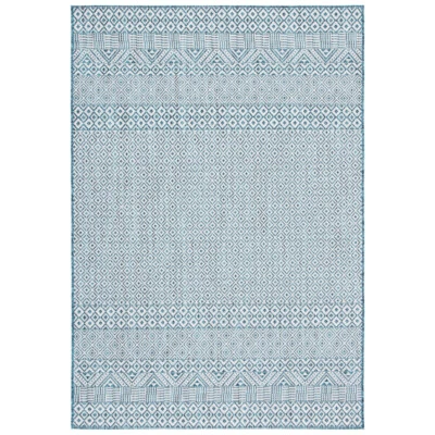 SAFAVIEH 户外 CY8235-53512 庭院象牙白/浅绿色地毯 — 第 1/4 张图片