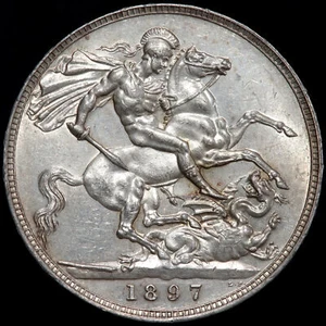 Victoria, 1837-1901. Krone, 1897. LX Edge. - Bild 1 von 4