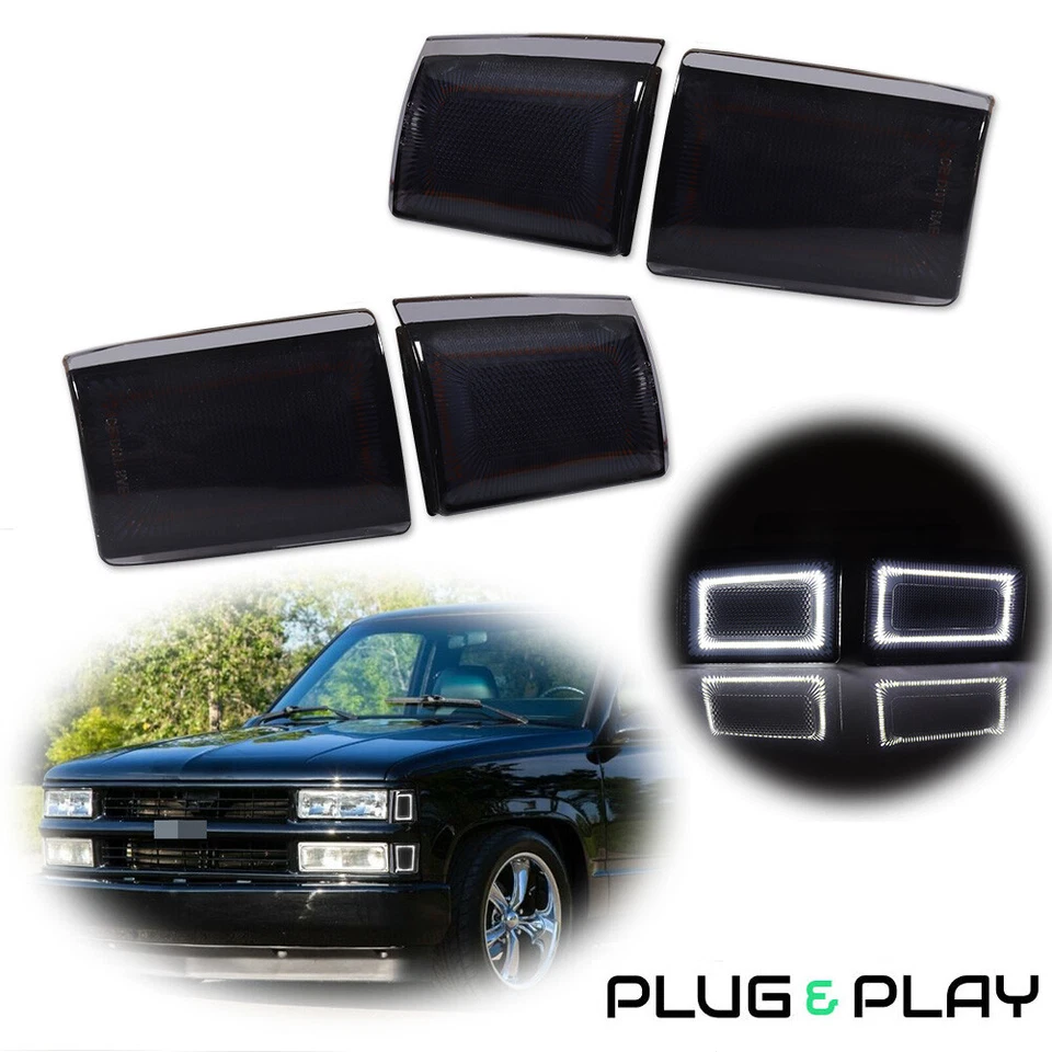 Luzes de canto indicadoras laterais de LED brancas para 88-93 C K 1500 2500 3500 blazer suburbano - Imagem 1 de 4