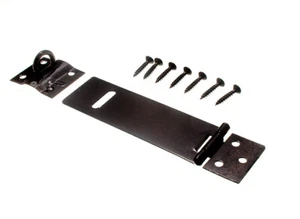 2 X Hasps &Amp; Staples Catches For Padlocks Light Duty Black 100mm  | Onestopdi - Picture 1 of 1