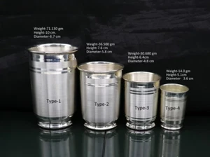 999 Pure silver water or milk glass, best silver tumbler for better health sv143 - Picture 1 of 7