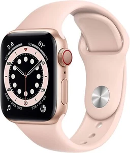 Apple Watch Series 6 GPS + LTE w/ 40MM Gold Aluminum Case & Pink Sand Sport Band - Picture 1 of 3