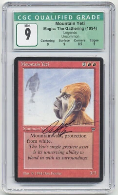 Graded Signed Mountain Yeti CGC 9 MINT Legends Artist Dan Frazier 1994 MTG Magic - Image 1 of 2