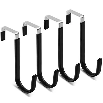 ANGLINK Over The Door Hook - 4 Pack Single Hooks Hanger Metal for Hanging Towel Coats...